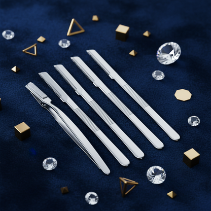5-piece brow set – navy velvet crystal luxury