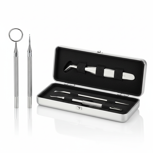 Full 4-piece blackhead tool set – white background studio shot