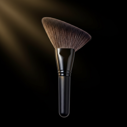 Pro Angled Fan Brush – dramatic black background