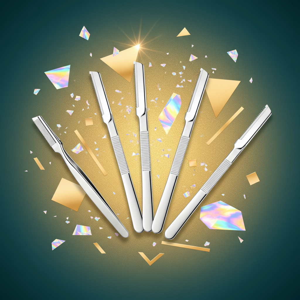 5-piece brow set – teal gold editorial flatlay