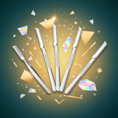 5-piece brow set – teal gold editorial flatlay