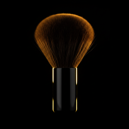 Kabuki brush – dramatic black background editorial