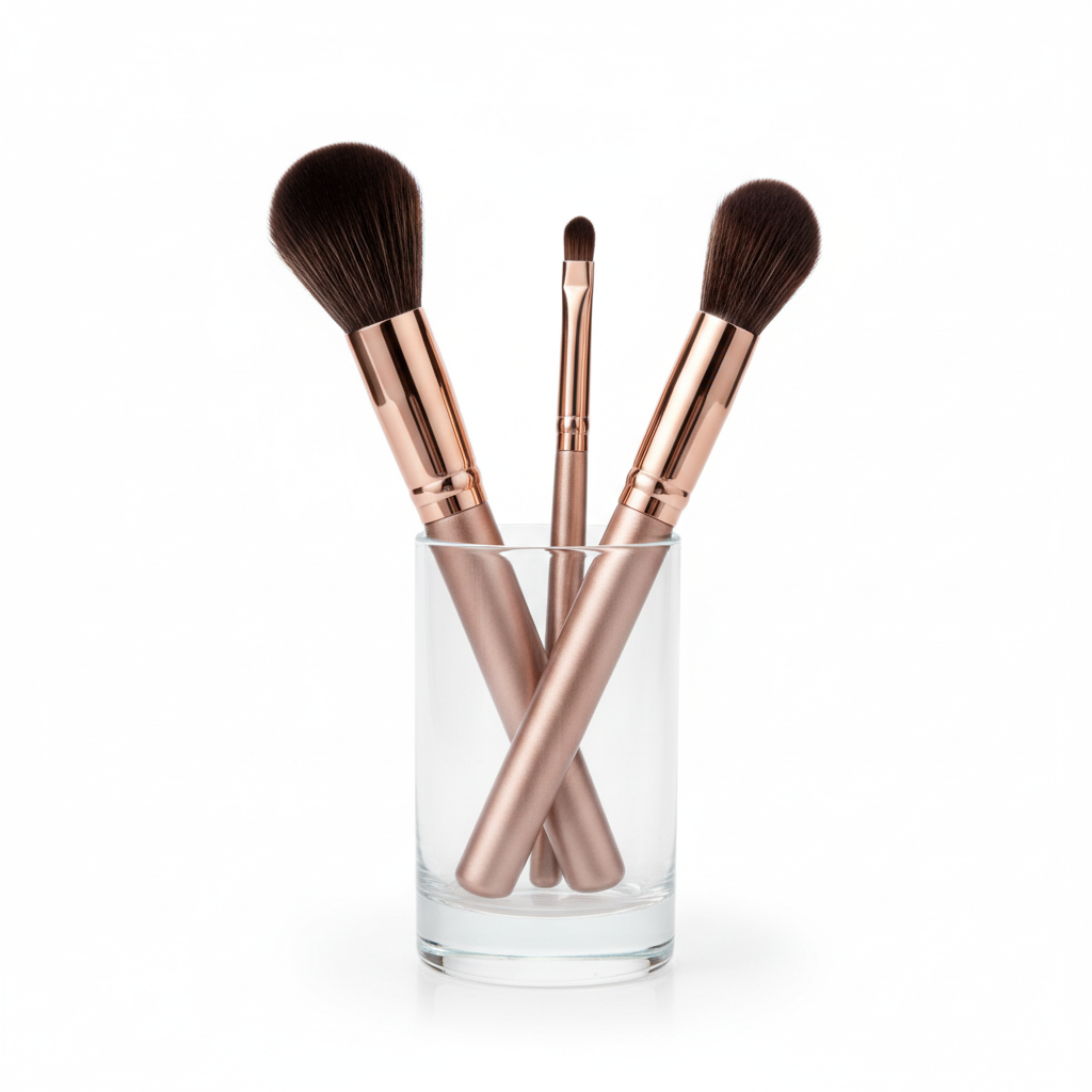 Rose Gold Brush Set – white background studio shot