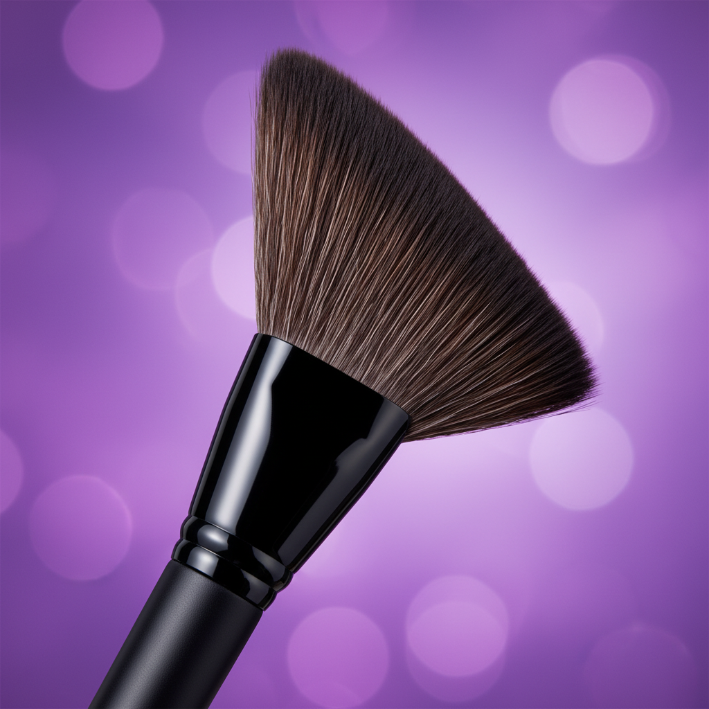 Pro Angled Fan Brush – purple macro close-up