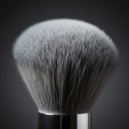 Macro close-up of soft gray brush bristles texture